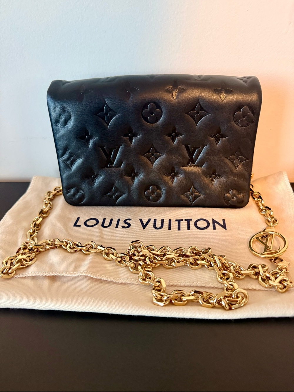 Louis Vuitton Pochette Coussin black